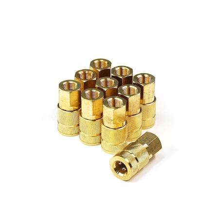 Primefit 6-Ball Automotive Coupler Brass 1/4" x 1/4" Female 10PCS TC1414FB6-B10-P